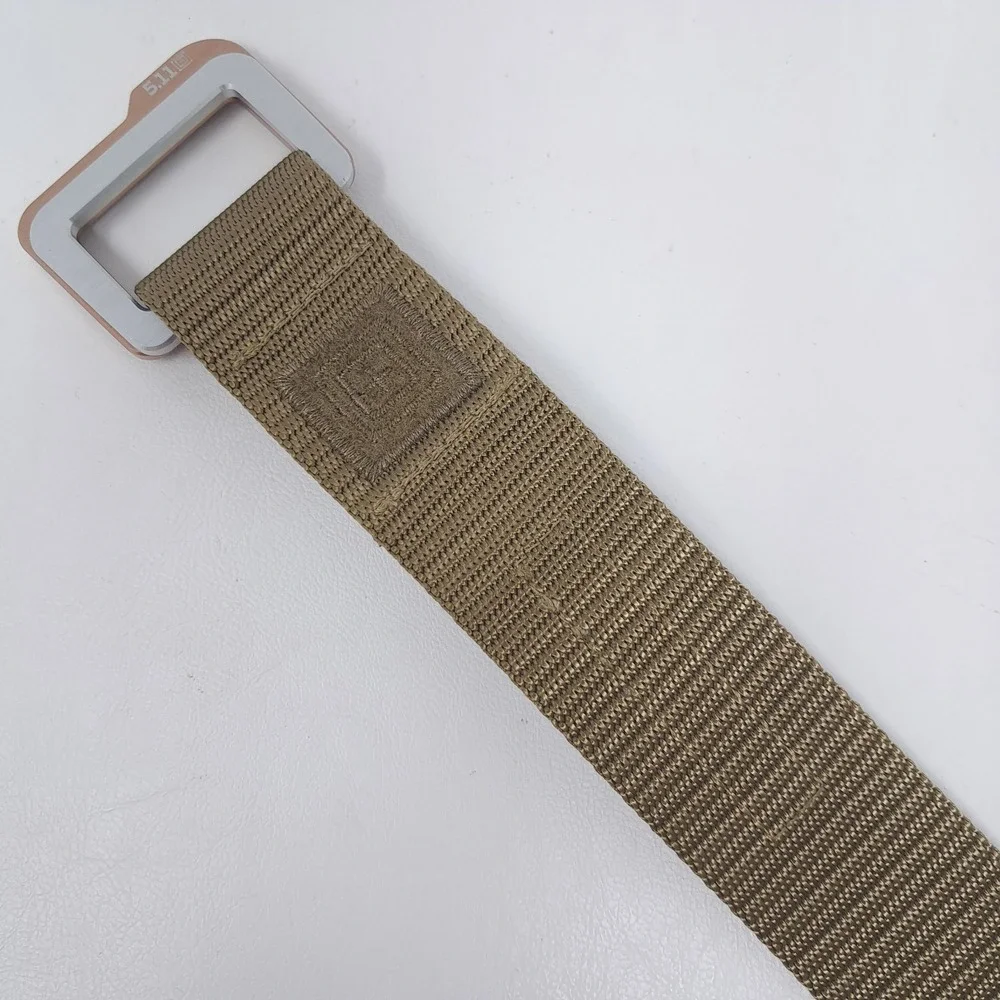 5.11 Tactical Traverse Double Buckle Belt Men's Medium Battle Brown Nylon 59510